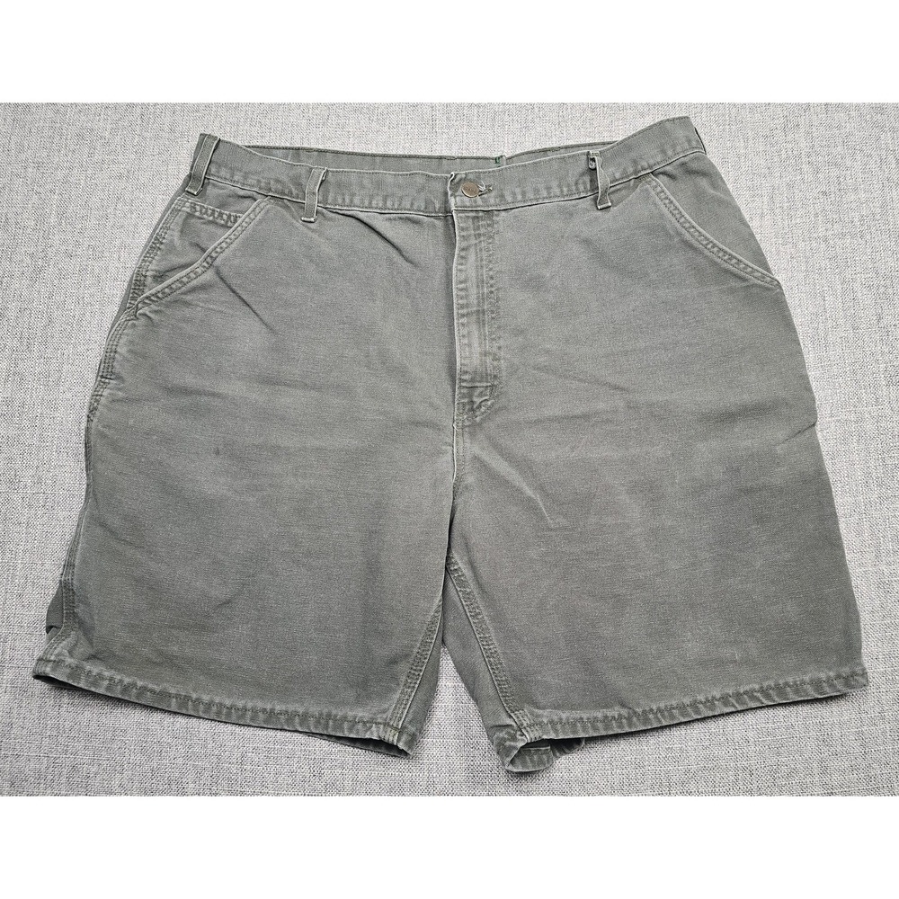 Carhartt Shorts Mens 42 Green Carpenter Utility Workwear USA Embroidered Pocket